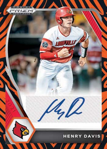 2021 Panini Prizm Draft Picks Baseball Autographs Tiger Stripe Henry Davis