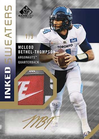 2021 SP Game Used CFL Inked Sweaters Tag