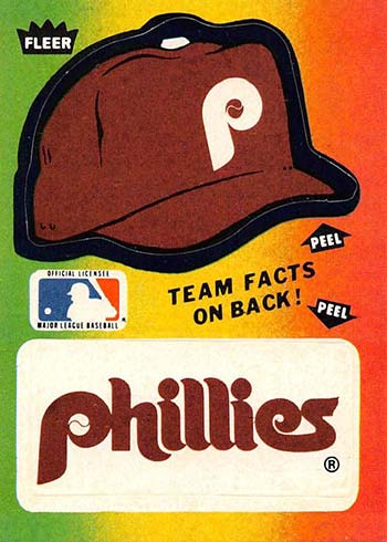 1984 Fleer Baseball Team Stickers Philadelphia Phillies Cap