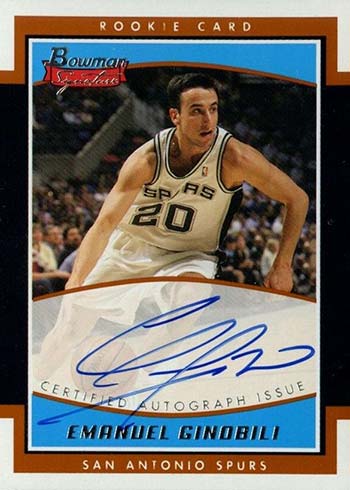 Manu Ginobili Rookie Card Rankings and What's the Most Valuable