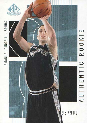Manu Ginobili Rookie Card Rankings and What's the Most Valuable