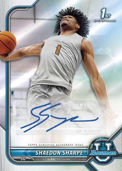 2021-22 Bowman University Basketball Chrome Autographs Shaedon Sharpe