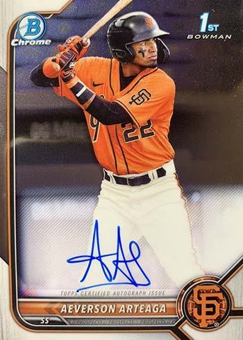 2022 Bowman Chrome Autographs Averson Arteaga