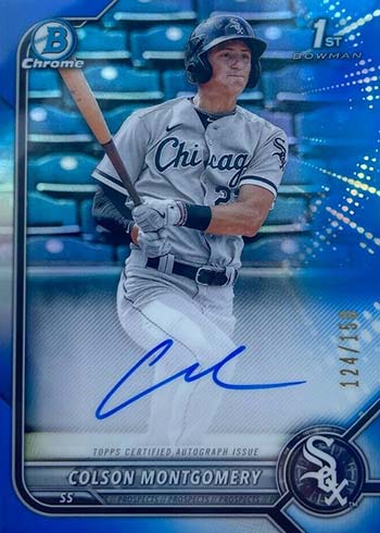 2021 Bowman Chrome Autographs Colson Montgomery Blue Refractor