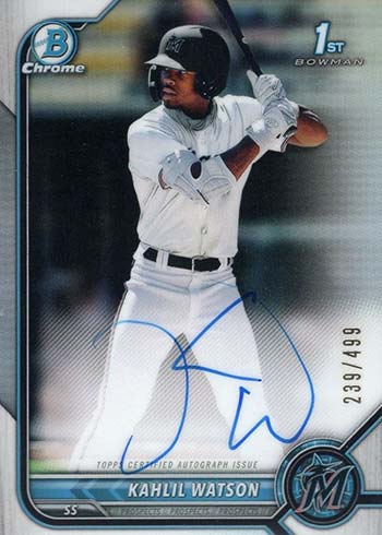2022 Bowman Chrome Autographs Khalil Watson