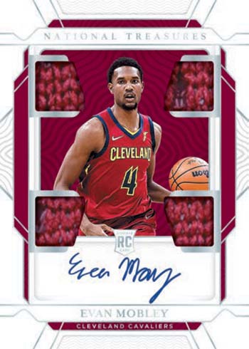2021-22 Panini National Treasures Basketball Rookie Materials Autographs Quads Evan Mobley