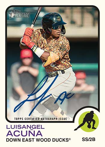 2022 Topps Heritage Minors Baseball Real One Autographs Luisangel Acuna