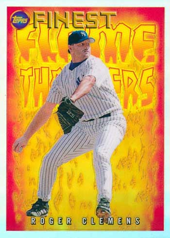 2022 Topps Finest Flashbacks Baseball Flame Throwers Roger Clemens