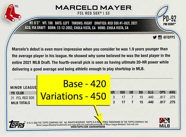 2022 Topps Pro Debut Baseball Cards #1-200 – Pick Your Player – Young Superstars