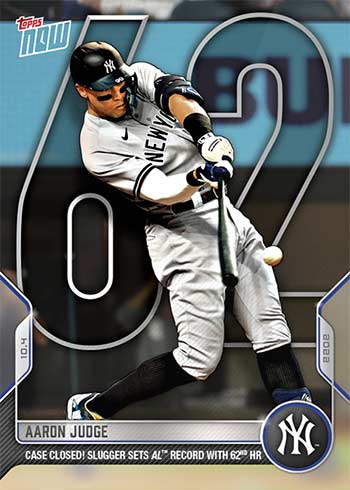 2022 Topps Now Baseball 1012 Aaron Judge 62nd Home Runs