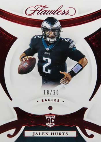 2020 Panini Flawless #104 (/20) Jalen Hurts Rookie Card