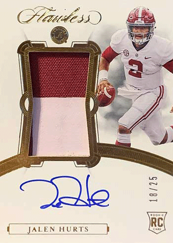 2020 Panini Flawless Collegiate Jalen Hurts Rookie Card