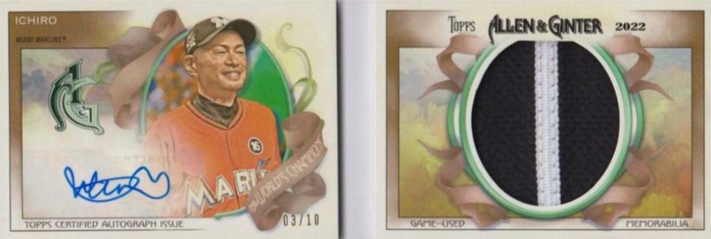 2022 Topps Allen & Ginter Baseball Autograph Relic Book Card Ichiro