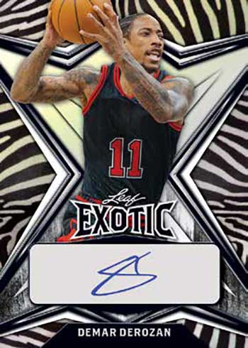 2022-23 Leaf Exotic Basketball Zebra DeMar DeRozan Autograph