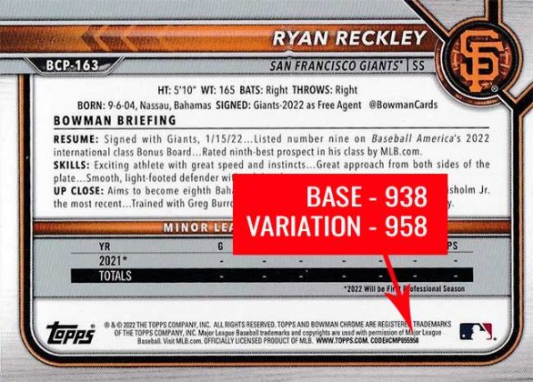 2022 Bowman Chrome Mega Box Baseball Variations Guide, Info