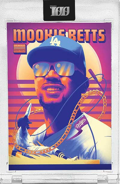 Topps Project100 Card 4 - Mookie Betts by Andre Power - Artist Signed  Artist Proof Edition #'d to 20