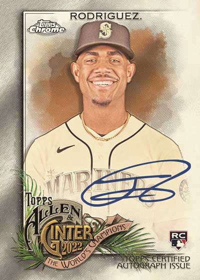 2022 Topps Allen & Ginter Chrome Baseball Julio Rodriguez Autograph