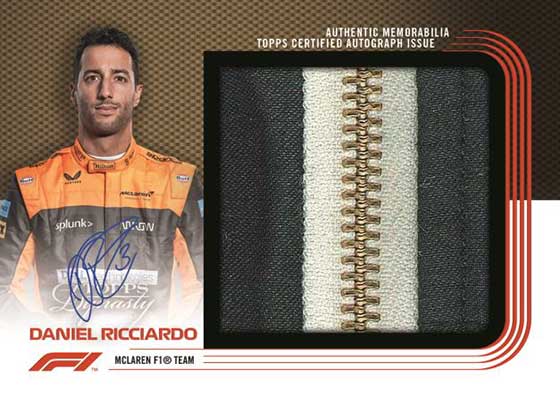 2022 Topps Dynasty Formula 1 Autograph Zipper Daniel Ricciardo