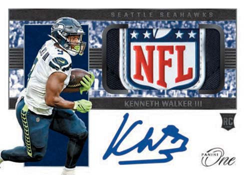 2022 Panini One Football Rookie Patch Autographs Shield Kenneth Walker III