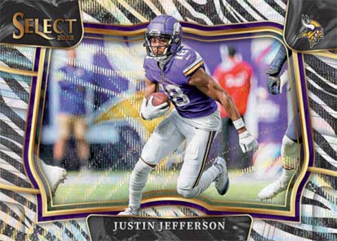 2022 Panini Select Football Zebra Prizms Justin Jefferson