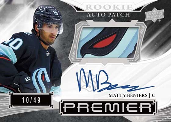 2022-23 Upper Deck Premier Hockey Horizontal Rookie Auto Patch Matty Beniers