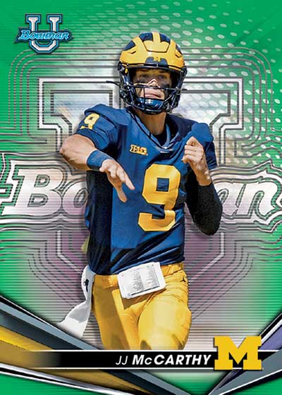 2022 Bowman's Best University Football Green Refractors JJ McCarthy