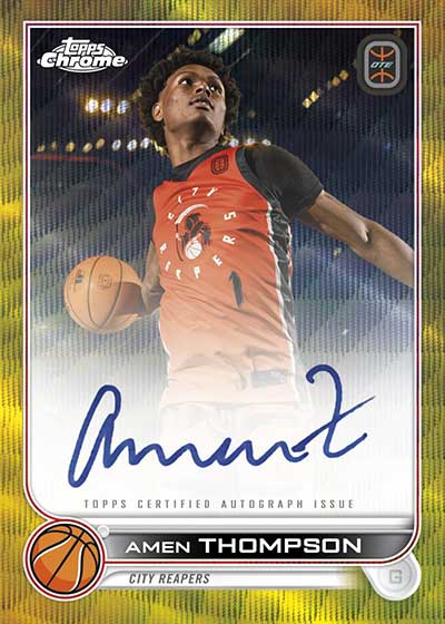 2022 Topps Chrome Overtime Elite Basketball Gold Wave Refractors Amen Thompson