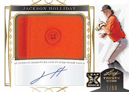 2022 Leaf Trinity Baseball Patch Autographs Jackson Holliday