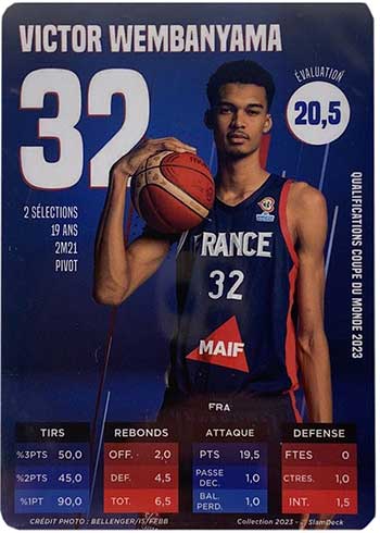 thumbnail interactive-video image 1 of 2023 Slam Deck Basketball Card – Team France, Men’s & Women’s Choice, Base Set, Near Mint, French Language 1 of 4