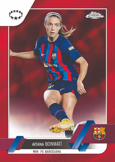 Carte Topps 23-24 Chrome UCL Eugenie Le Sommer Pink Auto /199 - Olympique Lyonnais