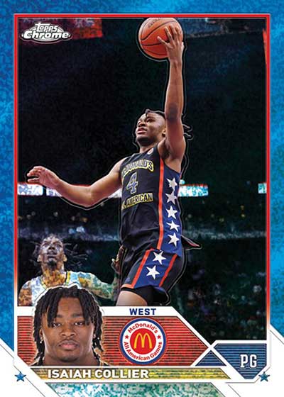 2023 Topps Chrome McDonald's ALl-American Basketball Blue Mini DIamonds Refractors Isaiah Collier