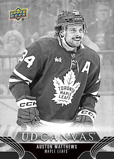2023-24 Upper Deck Series 2 Hockey UD Canvas Black and White Auston Matthews