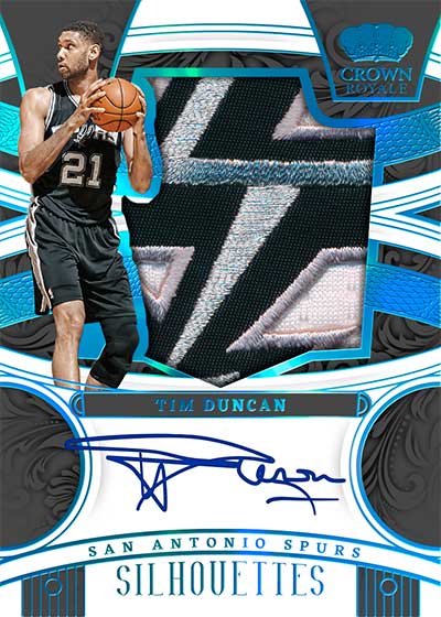 2023-24 Panini Crown Royale Silhouettes Super Prime Tim Duncan Autograph