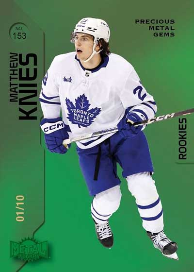 2023-24 SkyBox Metal Universe Hockey Precious Metal Gems Green Matthew Knies