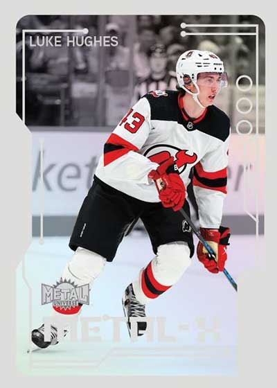 2023-24 SkyBox Metal Universe Hockey Metal-X Luke Hughes
