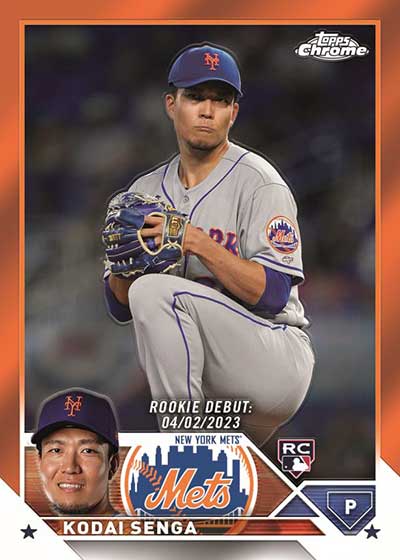 2023 Topps Chrome Update Series Baseball Orange Refractors Kodai Senga Rookie Debut