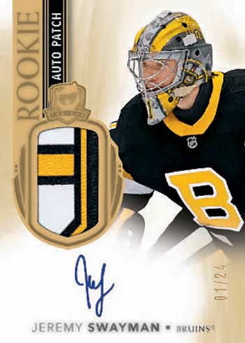 2021-22 Upper Deck The Cup Hockey  Rookie Patch Autographs Gold Foil Jeremy Swayman