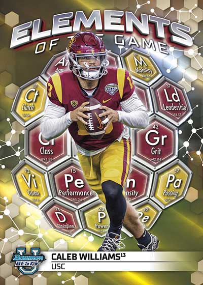 2023 Bowman Best University Football Elements of the Game Caleb Williams