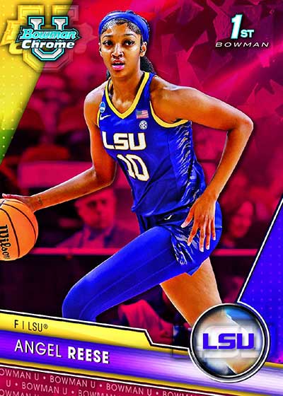 2023-24 Bowman Chrome Sapphire University Basketball Red Sapphire Angel Reese