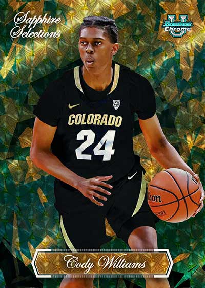 2023-24 Bowman Chrome Sapphire University Basketball Sapphire Selections Superfractors Cody Williams