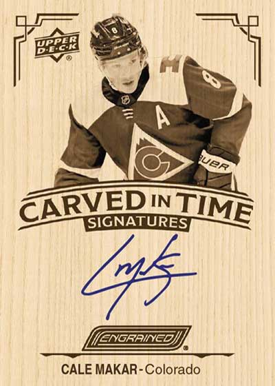 2023-24 Upper Deck Engrained Hockey Carved in Time Signatures Cale Makar