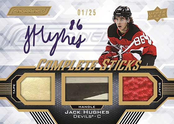 2023-24 Upper Deck Engrained Hockey Complete Sticks Jack Hughes