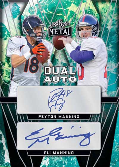 2024 Leaf Metal Football Dual Autos Peyton Manning Eli Manning