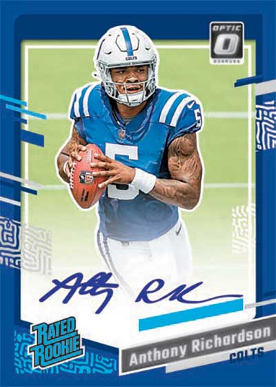 2023 Donruss Optic Football Rated Rookie RPS Autographs Blue Anthony Richardson