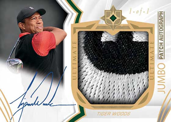 2024 Upper Deck Portfolio Golf Jumbo Patch Autograph Tiger Woods