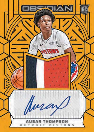 2023-24 Panini Obsidian Basketball Rookie Jersey Autographs Gold Flood Ausar Thompson