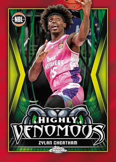 2023-24 Topps Chrome NBL Highly Venomous Red Refractors Zylan Cheatham
