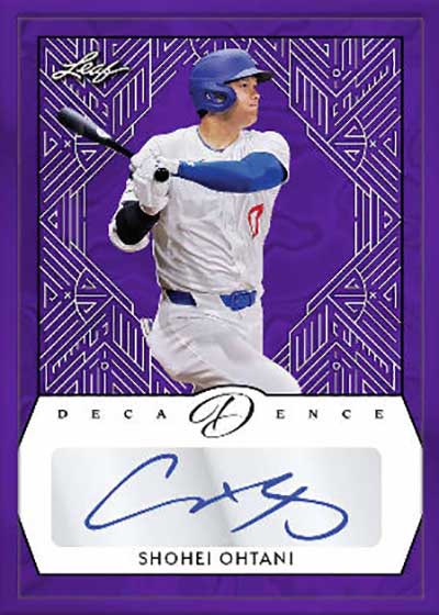 2024 Leaf Decadence Base Autographs Purple Shohei Ohtani
