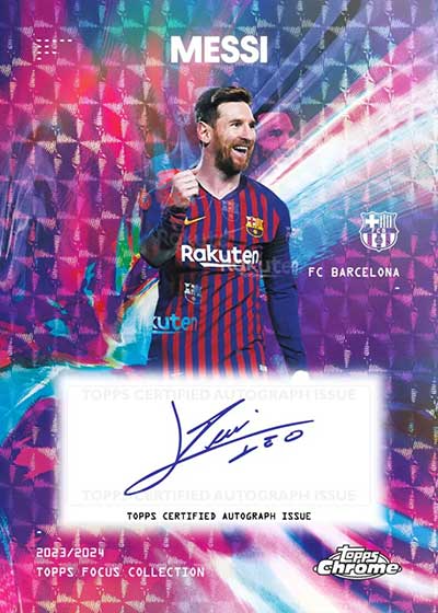 2023-24 Topps Focus FC Barcelona Chromatic Distortions Autographs Lionel Messi