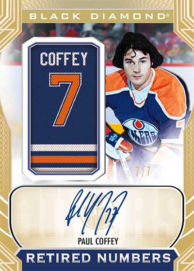 2024-25 Upper Deck Black Diamond Hockey Edmonton Oilers Retired Numbers Gold Autographs Paul Coffey